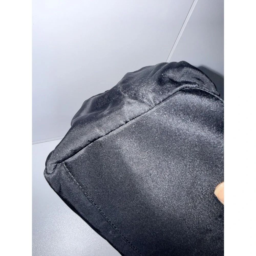 PRADA Tote Bag Black Nylon Unisex Y2K Vintage S - Picture 14 of 16